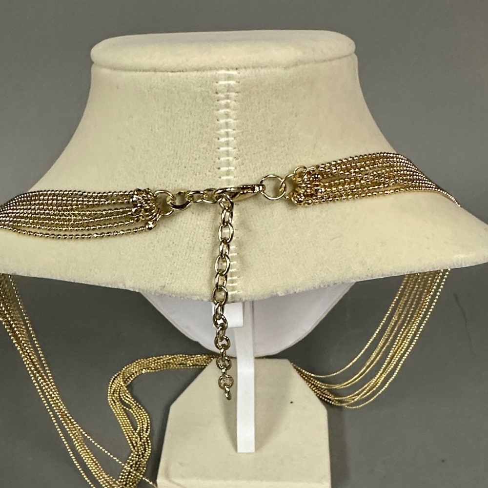 Elegant Gold Tone Multi-Strand Necklace - Picture 3 of 7